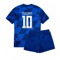 Fotballdrakt Barn Kroatia Luka Modric #10 Bortedraktsett EM 2024 Kortermet (+ Korte bukser)